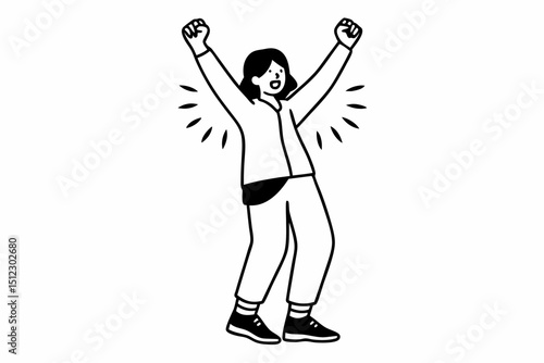 Enthusiastic asian woman rejoicing, say yes, looking happy and celebrating victory, champion dance, fist pump gesture, standing over white background