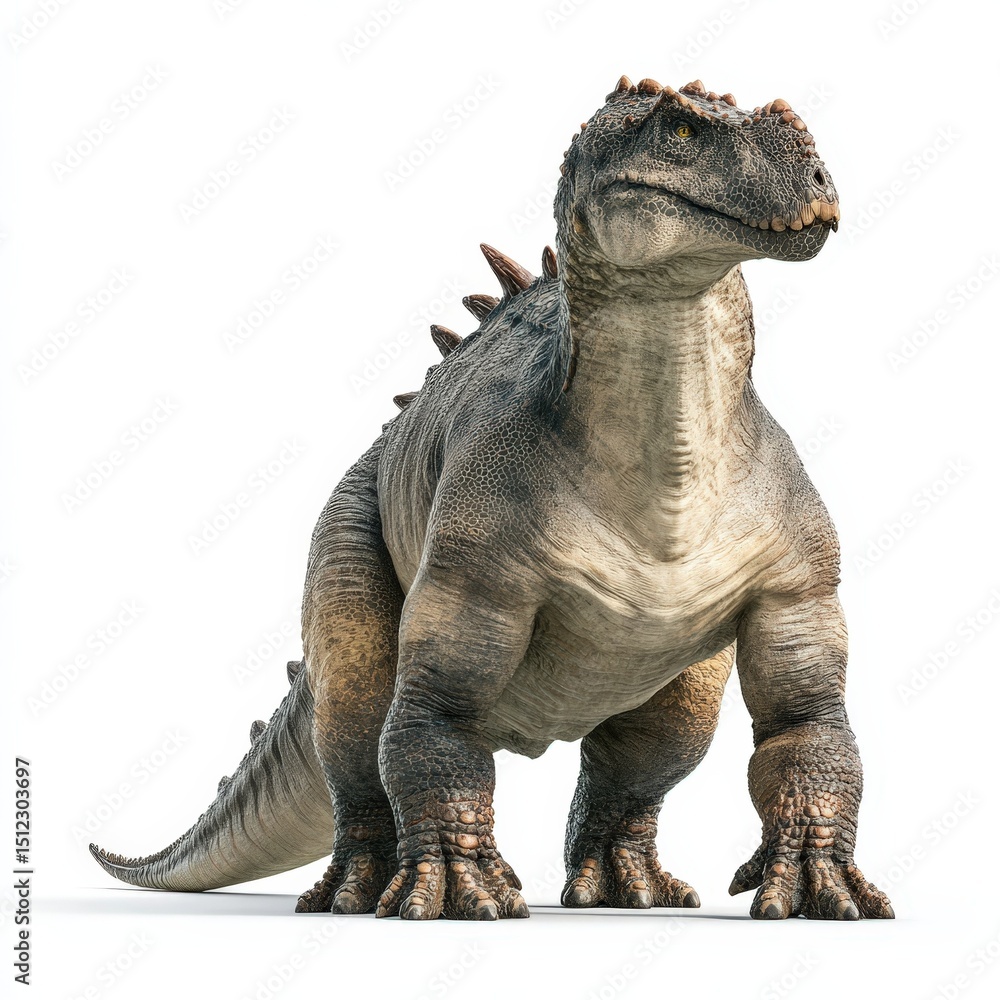 Fototapeta premium Powerful Prehistoric Dinosaur Detailed 3D Render of a Massive Cretaceous Reptile Isolated on White Background