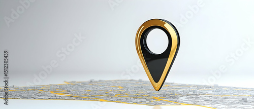 Black And Gold Pixel Art Location Marker