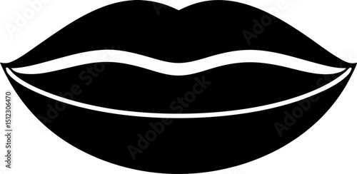 Overnight Lip Mask Silhouette Vector Illustration