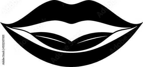 Overnight Lip Mask Silhouette Vector Illustration