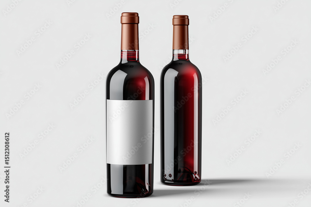 Red wine bottles isolated on transparent background Red wine bottles isolated on transparent background