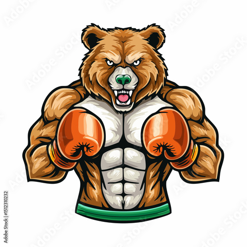 Boxer Bear – Powerful Animal Fighter Mascot