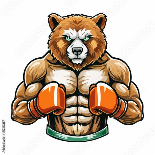 Boxer Bear – Powerful Animal Fighter Mascot