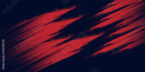 Red halftone dots blue color pattern gradient grunge texture background. Dot pop art comic sport style vector illustration vector red grunge black