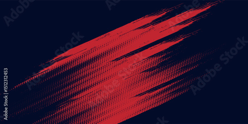 Red halftone dots blue color pattern gradient grunge texture background. Dot pop art comic sport style vector illustration vector red grunge black