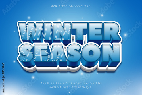 Winter season editable text effect in Cartoon style