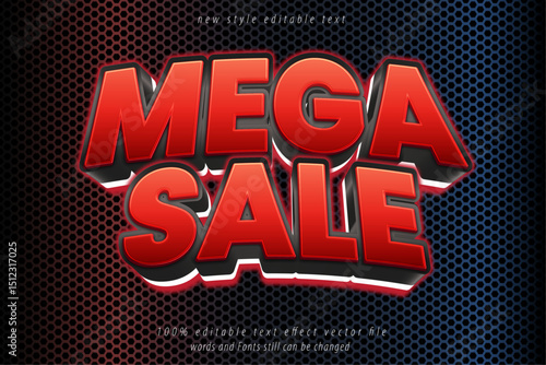 editable text effect mega sale modern style