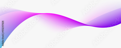 Flowing colorful curve shape with soft gradient vector abstract background, relaxing and tranquil art, can illustrate health medical or sound of music. Vector illustration