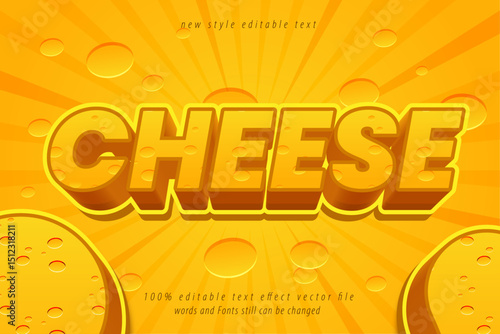 editable text effect Cheese Cartoon style