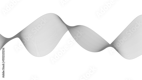 Abstract wave element for design. Digital frequency track equalizer. Modern Vector Background with Black Wavy Lines.