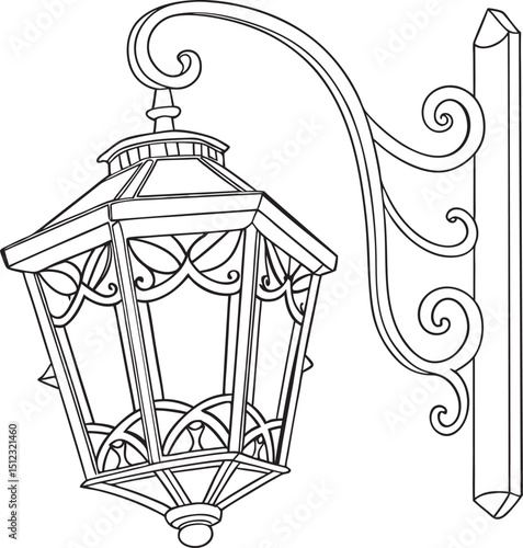vector illustration of an old lantern