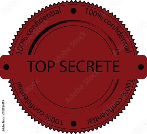 Red 100% Confidential Top Secret Distressed Stamp