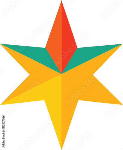 Star Icon Minimal Colored Flat Vector Illustration for Rating and Favorites