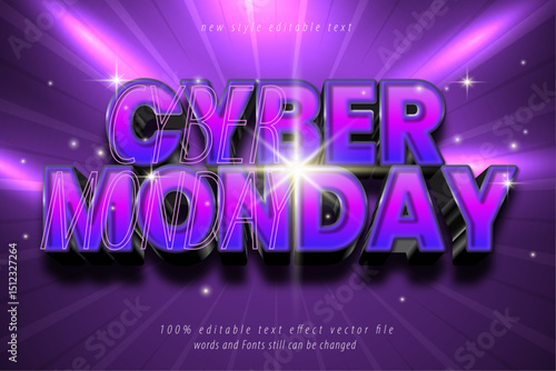 67.editable text effect Cyber monday Modern Gradient style