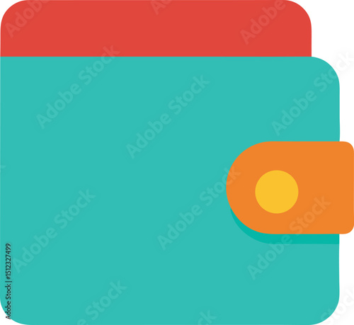 Wallet Icon Minimal Colored Flat Vector Illustration for Financial Management