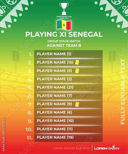 Line up for First 11 of Senegal Sports Team