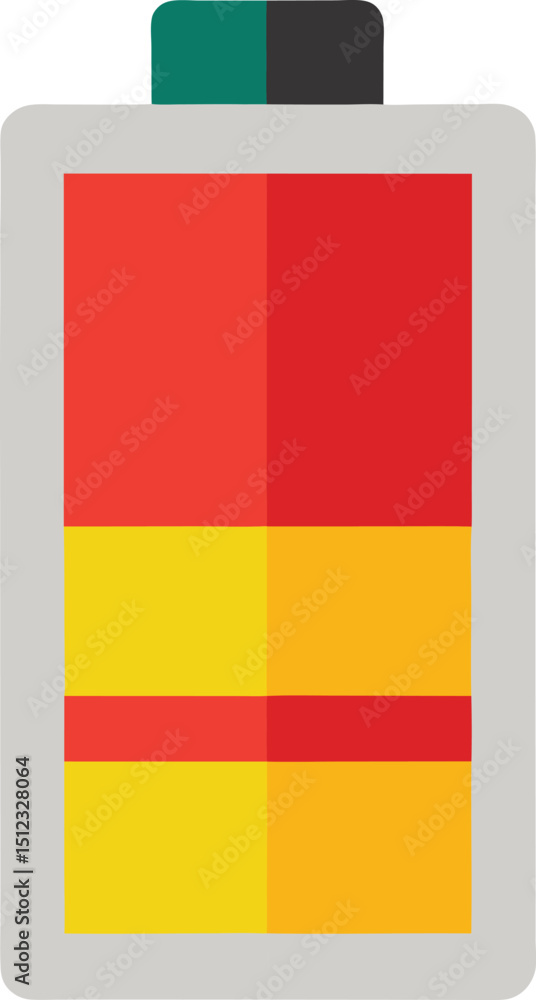 Fototapeta premium Minimal Colored Flat Battery Vector Illustration Design for Device Charging