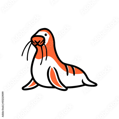 Cute Cartoon Walrus