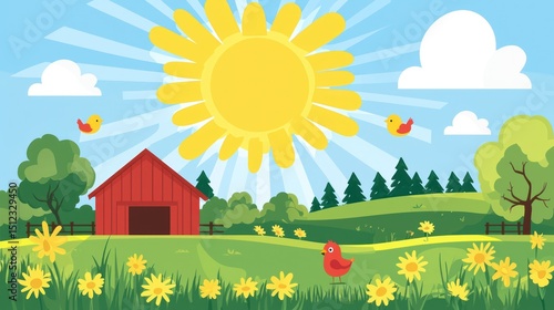 Sunny Farm Landscape