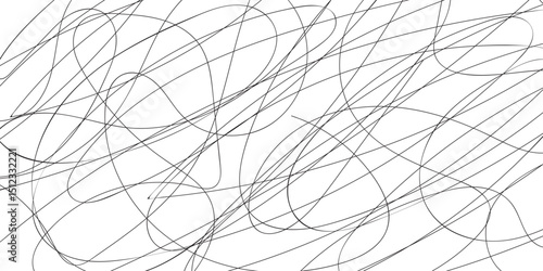 Abstract Linear Pattern on White Background with Intricate Overlapping Lines