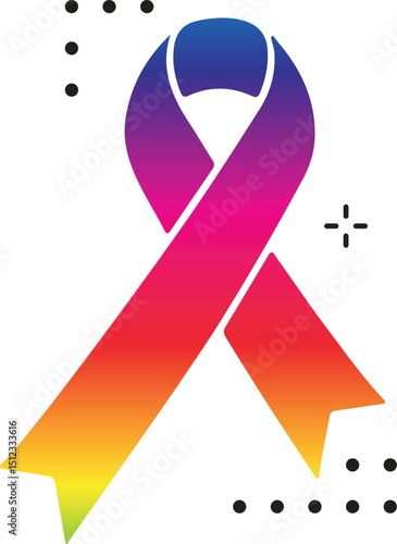 ribbon is passing from hand to hand. Breast cancer awareness concept with human arms holding big pink ribbon. Medical vector