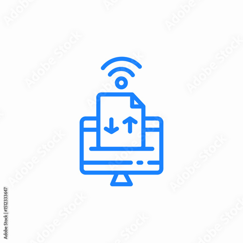 wireless transfer icon sign vector