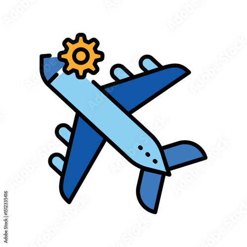 Aerospace material color line icon for digital and print projects.PFAS product
