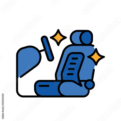 Car interior color flat icon for digital and print projects.PFAS product