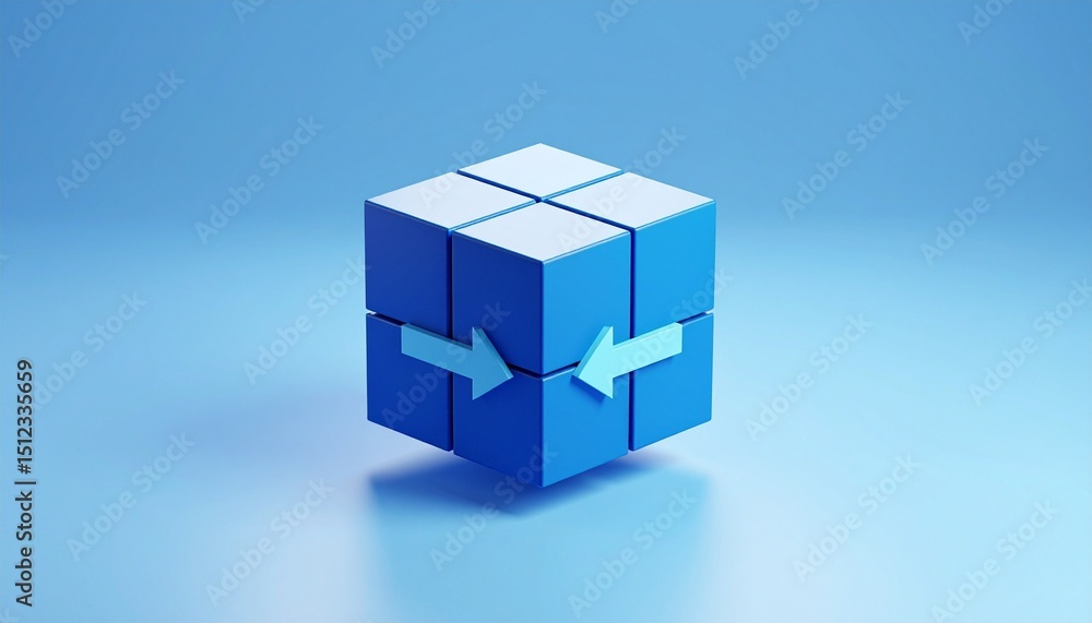 Fototapeta premium blue cubes with a question mark