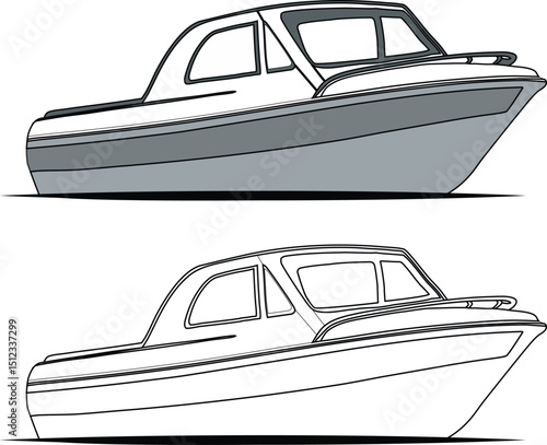Fishing Boat Vector Art By Illustrator EPS
