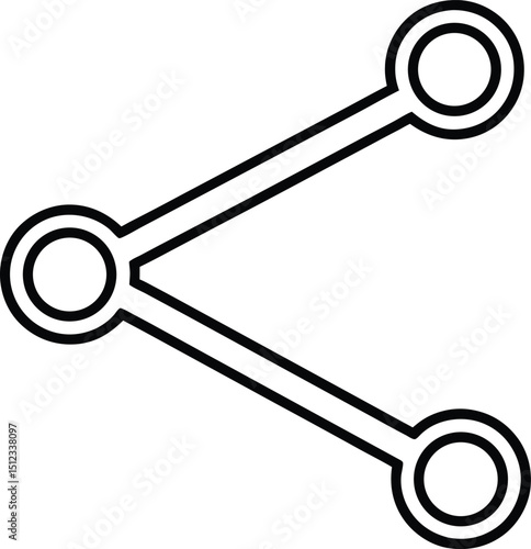 Line Art Share Vector Illustration Design for Digital Spreading and Information Sharing