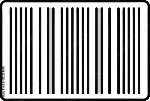 Vector Illustration of Barcode Line Art for Universal Product Codes and Digital Tracking