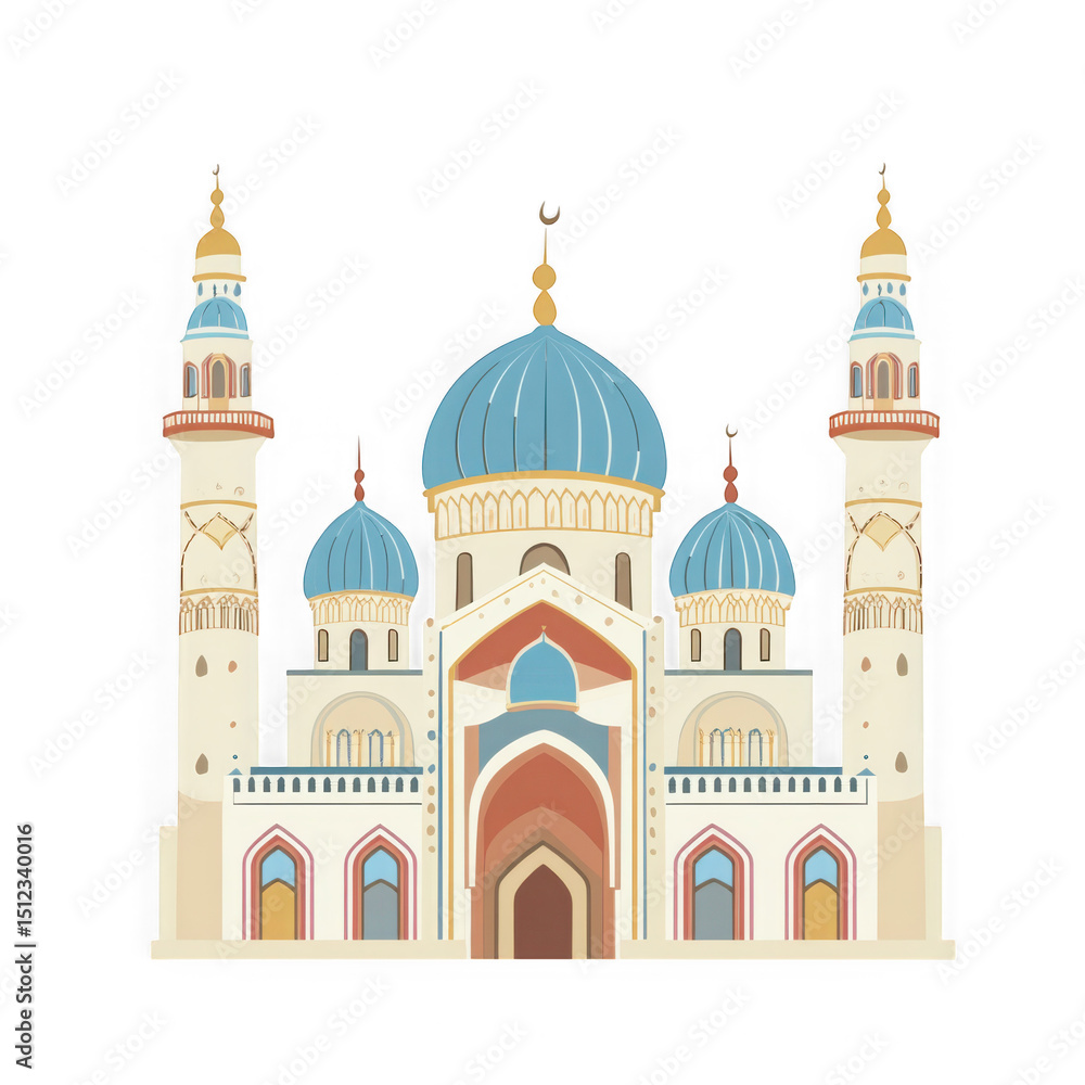 Stylized mosque illustration isolated on transparent background Stylized mosque illustration isolated on transparent background