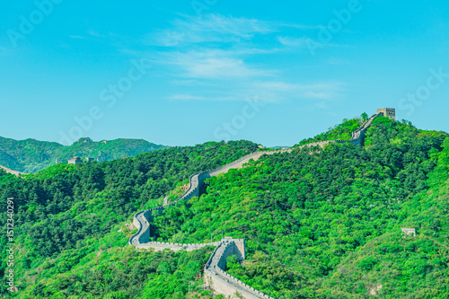 中国　万里の長城からの景色