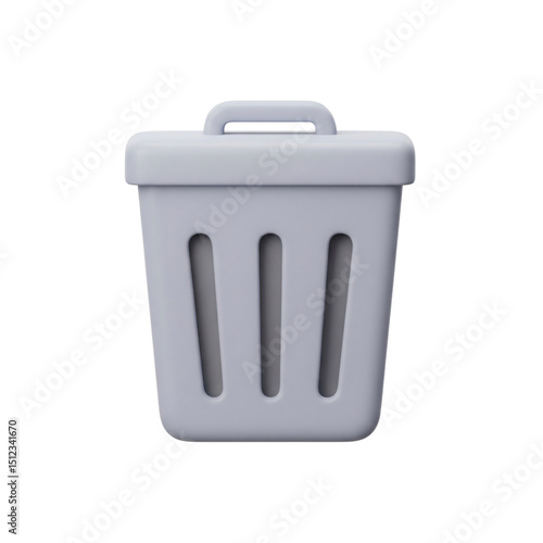 Obraz na płótnie Trash bin icon in light gray