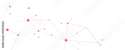 Abstract white red digital technology futuristic communication high tech concept background. Technology dots lines connect network background.