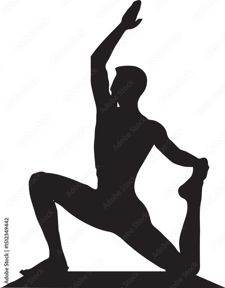 Fototapeta premium Serene Person in Yoga Pose Silhouette – Mindfulness, Balance & Wellness