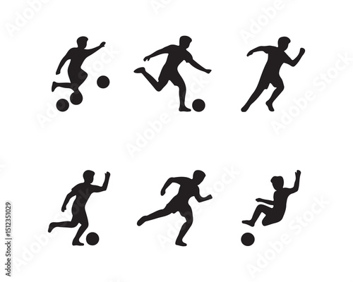 Wallpaper Mural Dynamic Soccer Players in Action Silhouettes Torontodigital.ca