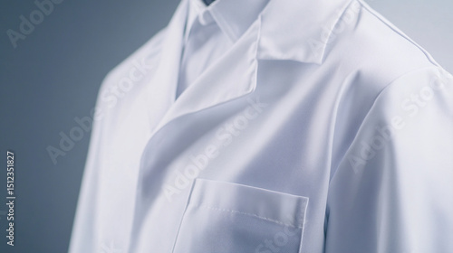Zoom in a medical uniform doctor nurse technical speacialist clothes in hospital for logo mock up