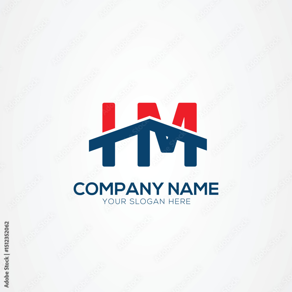 Fototapeta premium IM or MI Creative Modern Letters Logo Design Element