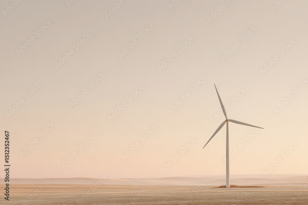 Obraz premium wind farm in usa with long shadows during sunset featuring rich color tones