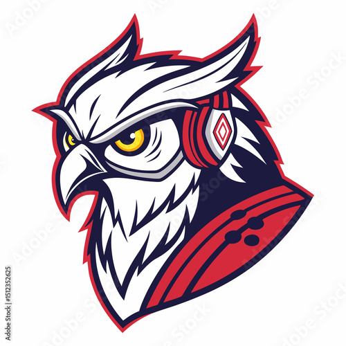 Wallpaper Mural Gaming Owl Mascot with Headset Torontodigital.ca