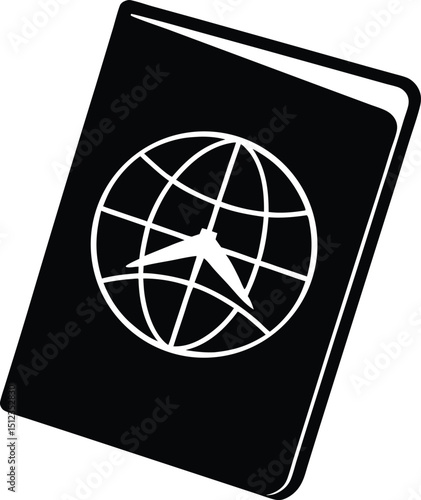 Vector Illustration of Passport Filled Silhouette for Border Crossing