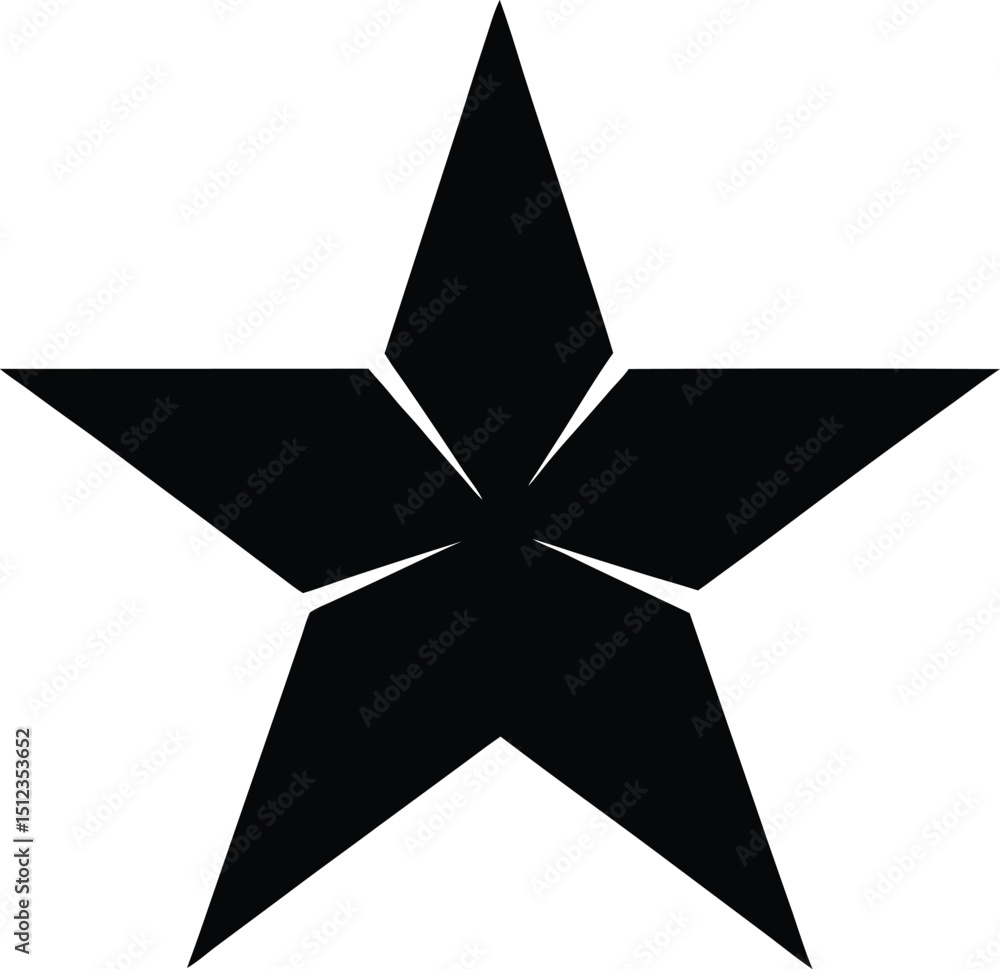 Fototapeta premium Star Icon Filled Silhouette Vector Illustration for Rating and Favorites