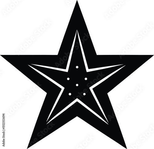 Filled Silhouette Star Vector Illustration for Quality Review