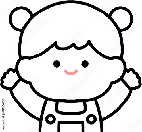 만세를 하는 귀여운 어린이 일러스트