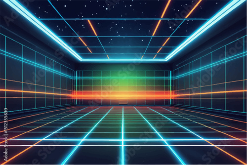 Virtual Technology Futuristic User Interface HUD Grid