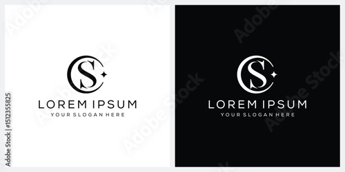 initial letter SC serif font logo design, typography SC graphic vector template