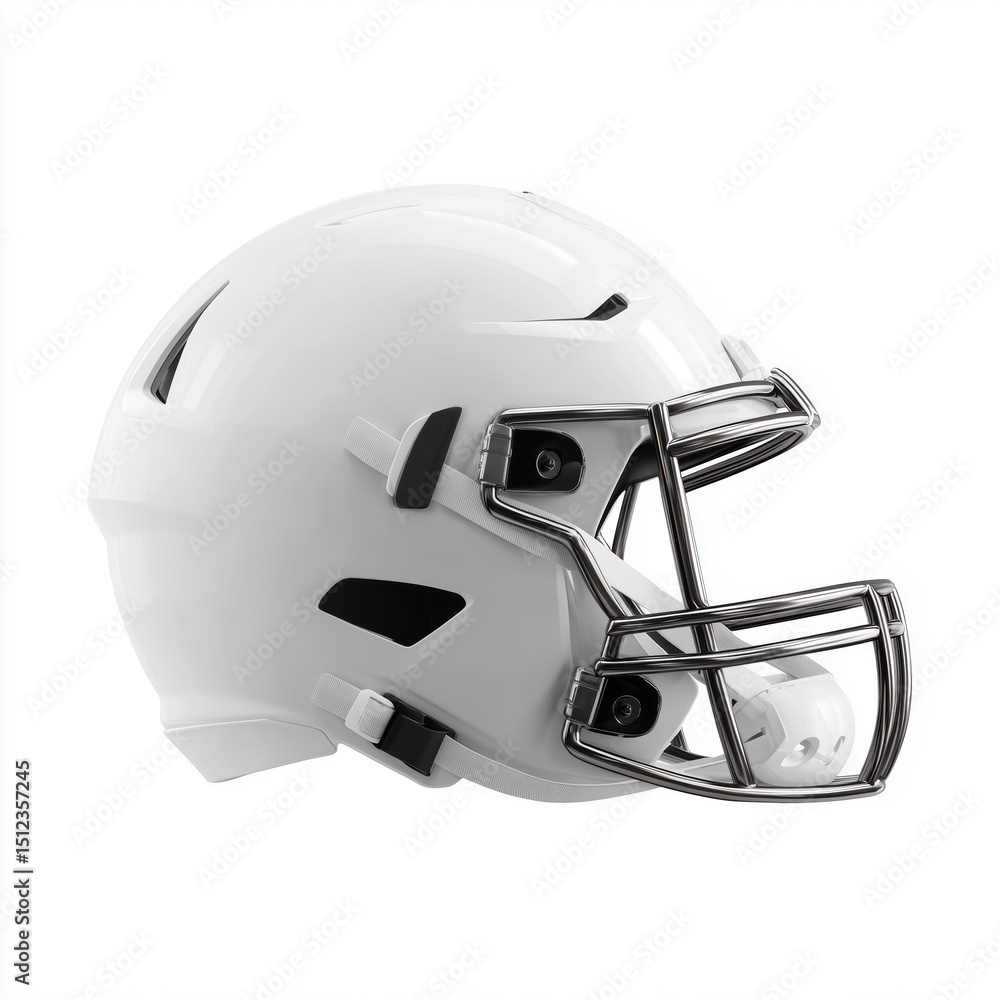 Fototapeta premium Modern White Football Helmet , PNG isolated cut out image